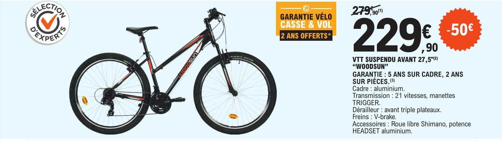 vtt suspendu avant 27.5" "woodsun"