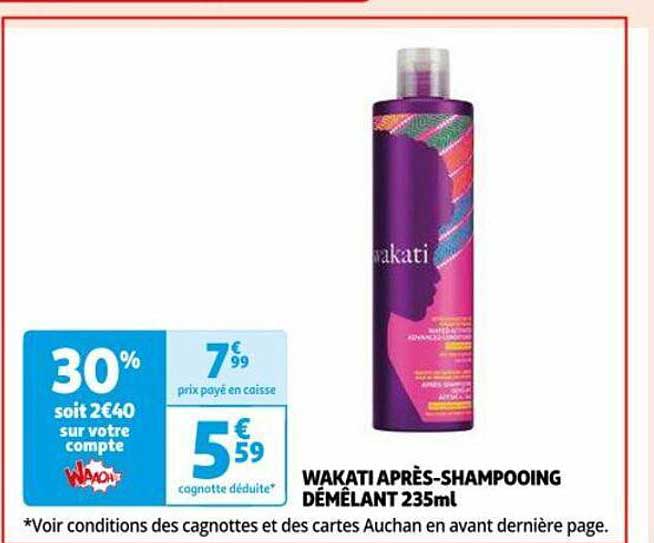 wakati après-shampooing démêlant 235ml