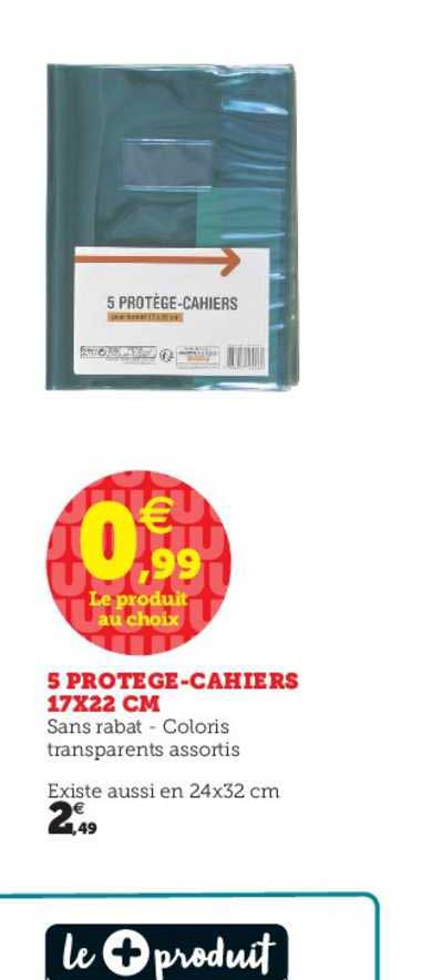5 protège cahiers 17x22 cm
