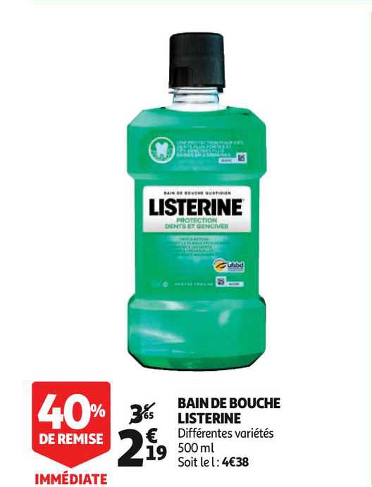 Bain De Bouche Listerine 40% Remise Immédiate