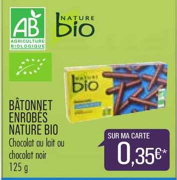 bâtonnet enrobés nature bio