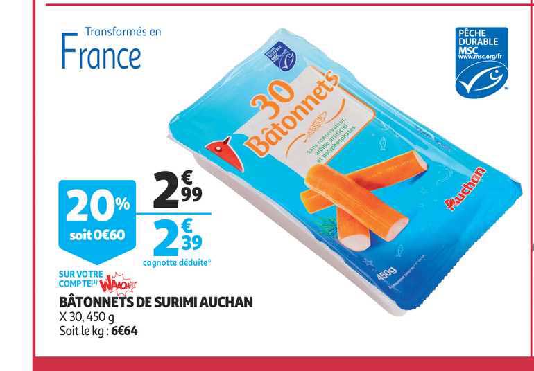 Bâtonnets De Surimi Auchan
