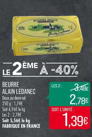 beurre alain ledanec le 2ème à -40%