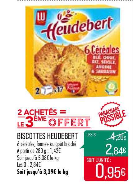 Biscottes Heudebert 2 Achetés = Le 3ème Offert