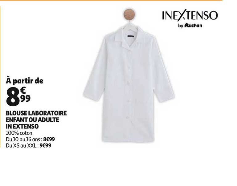 blouse laboratoire enfant ou adulte in extenso