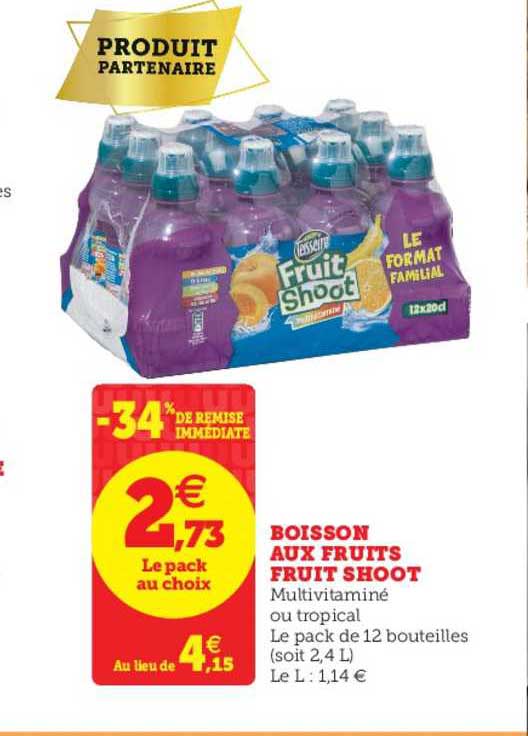 Boisson Aux Fruits Fruit Shoot -34% Remise Immédiate