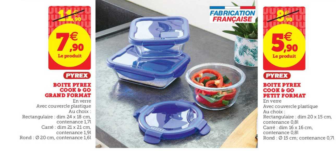 boite pyrex cook & go petit format grand format