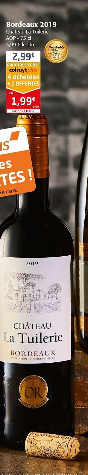 bordeaux 2019 château la tuilerie 4 achetés = 2 offertes