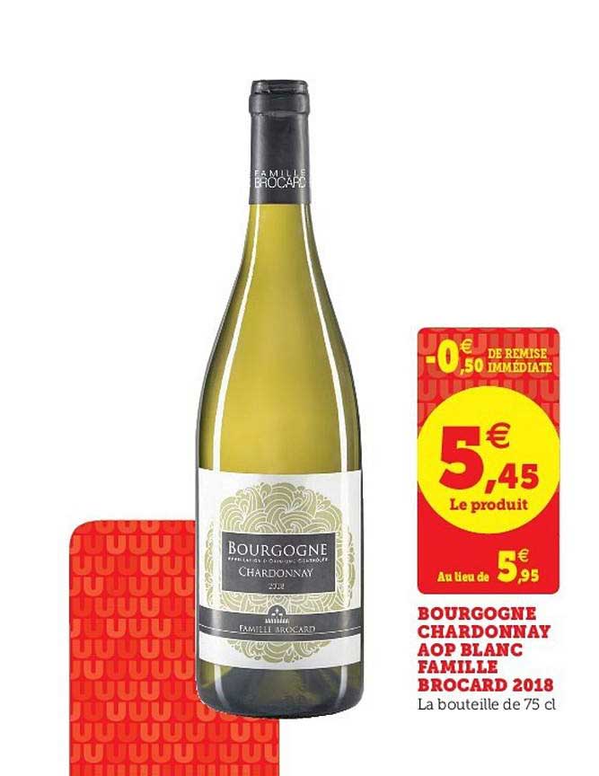 bourgogne chardonnay aop blanc famille brocard 2018