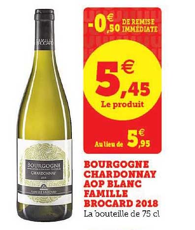 bourgogne chardonnay aop blanc famille brocard 2018