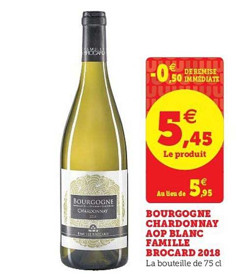 bourgogne chardonnay aop blanc famille brocard 2018