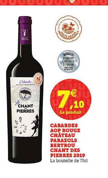 cabardes aop rouge château parazols bertrou chant des pierres 2019