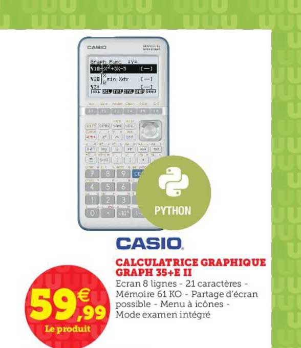calculatrice graphique graph 35+e ii casio