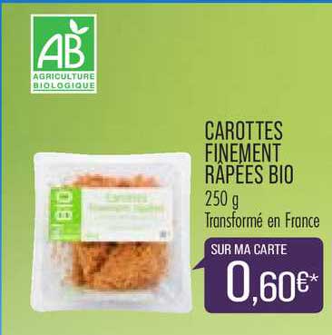 carottes finement râpées bio