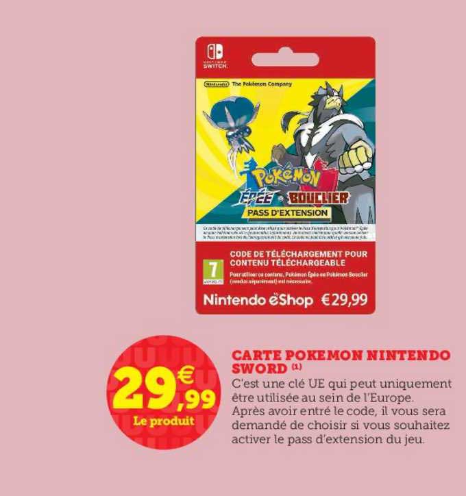 carte pokemon nintendo sword