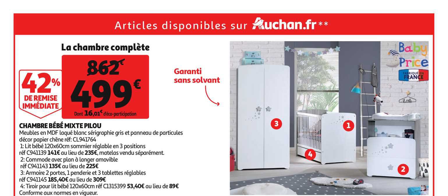 Chambre Bébé Mixte Pilou 42% Remise Immédiate