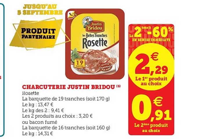 charcuterie justin bridou le 2e à -60%