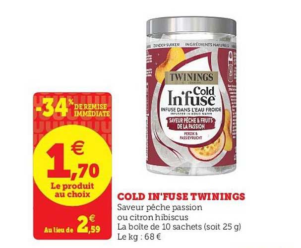 cold in'fuse twinings -34% remise immédiate