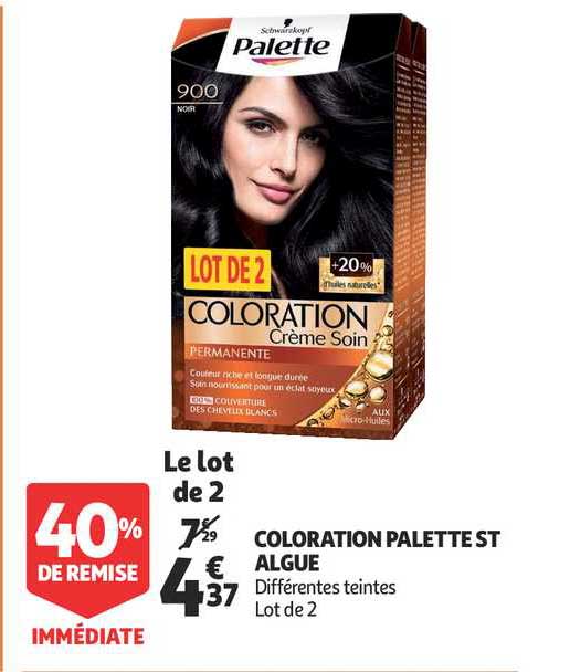 coloration palette st algue 40% remise immédiate