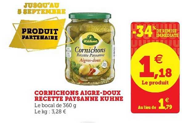 cornichons aigre doux recette paysanne kühne -34% de remise immédiate