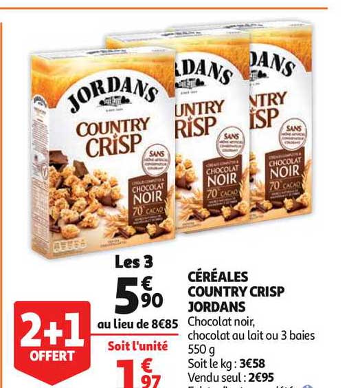 Country Crisp Jordans Céréales 2+1 Offert