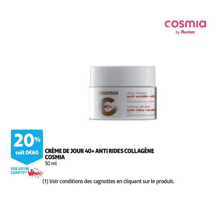 crème de jour 40+ antirides collagène cosmia