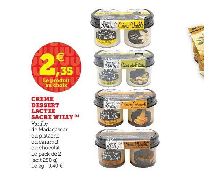crème dessert lactée sacré willy