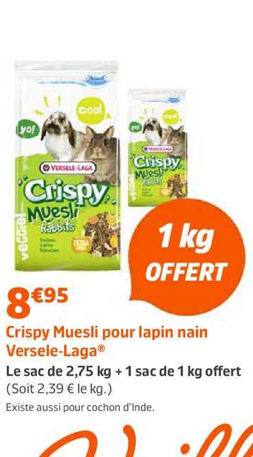 crispy muesli pour lapin nain versele laga