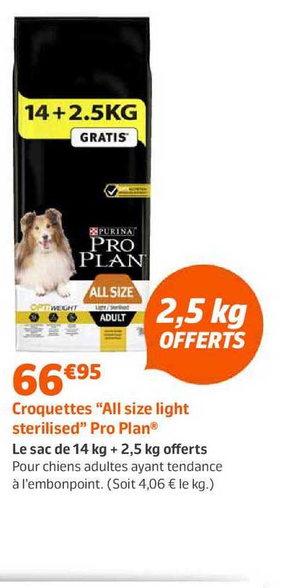 croquettes all size light sterilised pro plan