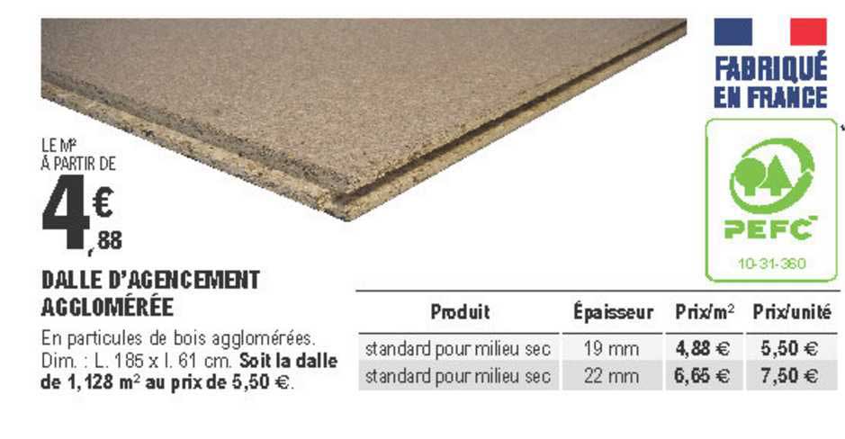 dalle d'agencement agglomérée