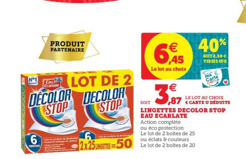décolor stop eau écarlate lingettes
