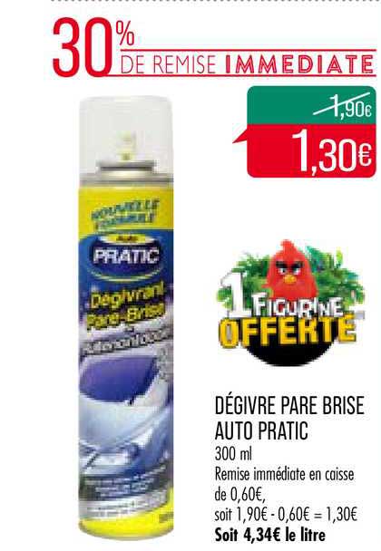 dégivre pare brise auto pratic 30% remise immédiate