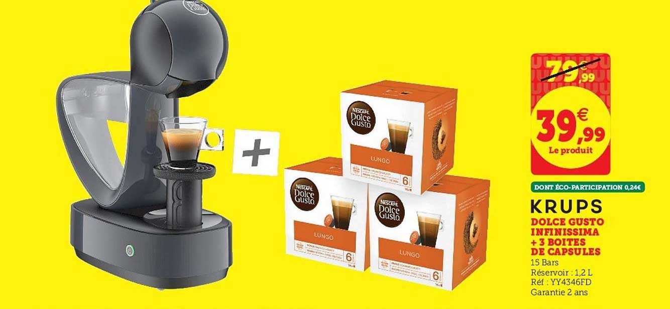 Dolce Gusto Infinissima + 3 Boites De Capsules Krups