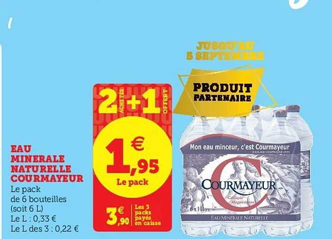 Eau Minérale Naturelle Courmayeur 2 Achetés + 1 Offert
