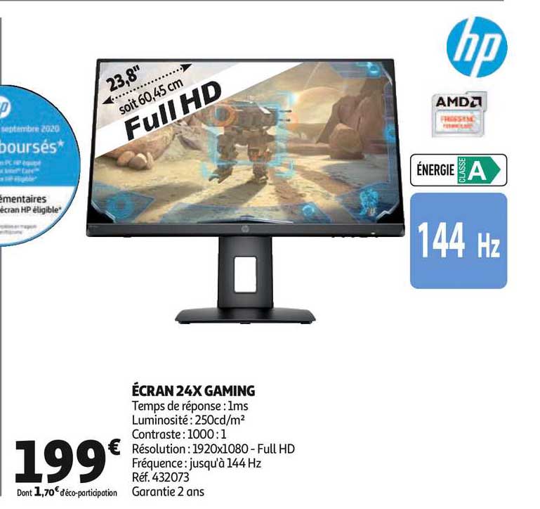 écran 24x Gaming Hp