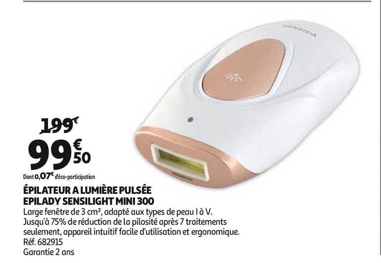 épilateur à lumière pulsée epilady sensilight mini 300
