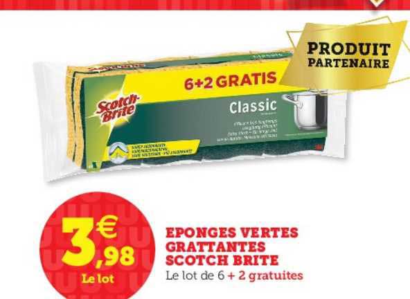 éponges vertes grattantes scotch brite