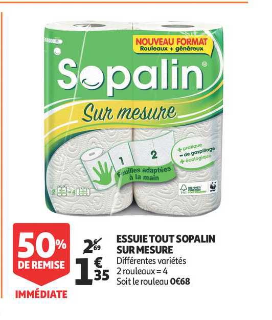 essuie tout sopalin sur mesure 50% remise immédiate