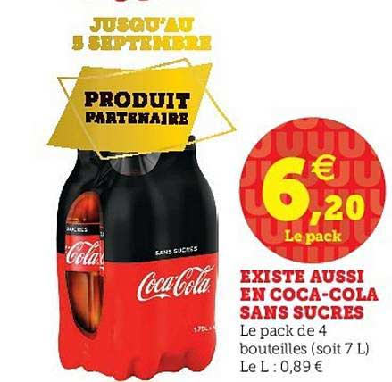 existe aussi en coca cola sans sucres