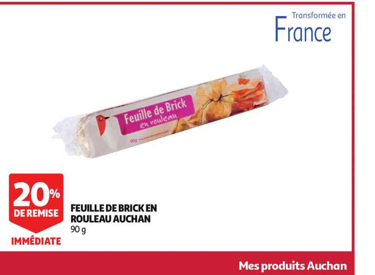 feuille de brick en rouleau auchan 20% remise immédiate
