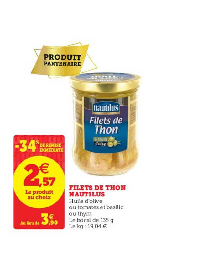 Filets De Thon Nautilus -34% Remise Immédiate