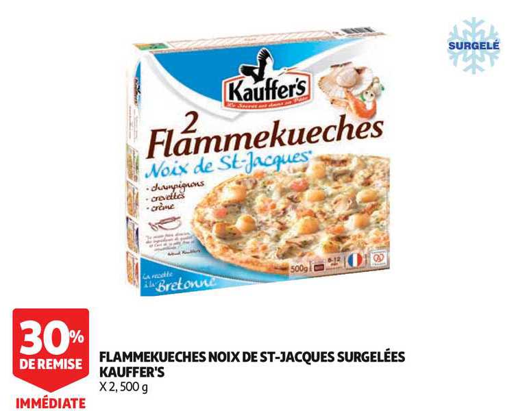 flammekueche noix de st jacques surgelées c30% remise immédiate