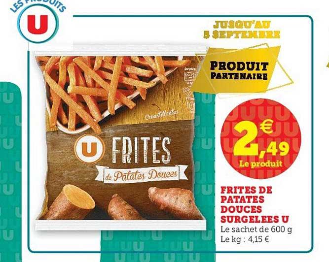frites de patates douces surgelées u