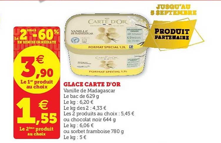 Glace Carte D'or Le 2ème à -60%