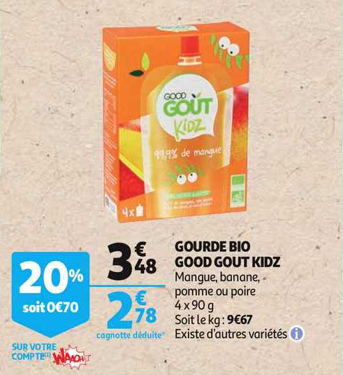 Gourde Bio Good Gout Kidz