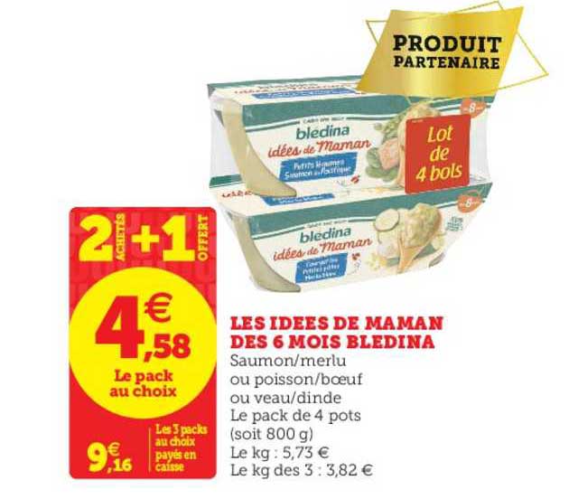 idées de maman dès 6 mois blédina 2 achetés + 1 offert