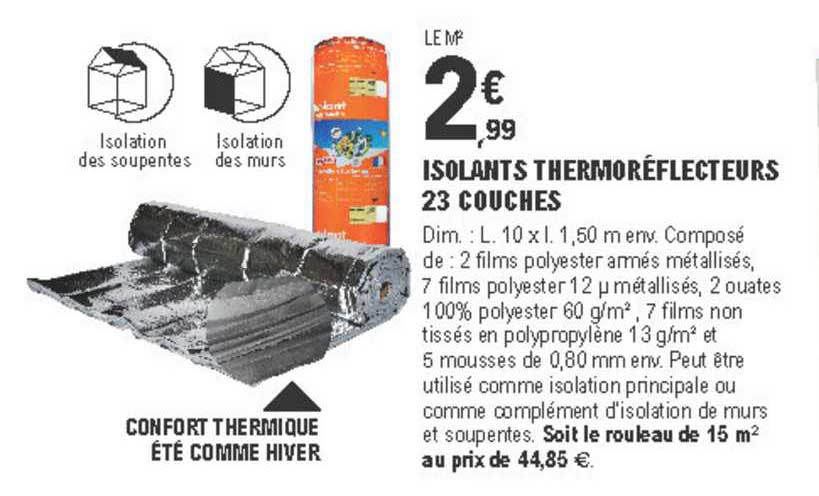 isolants thermoréflecteurs 23 couches