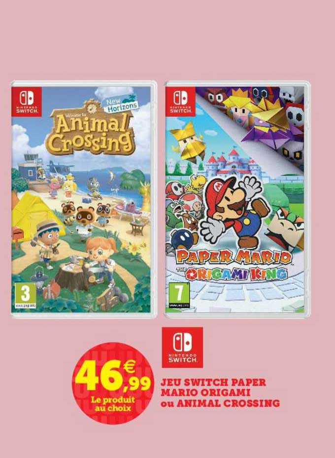 jeu switch paper mario origami ou animal crossing