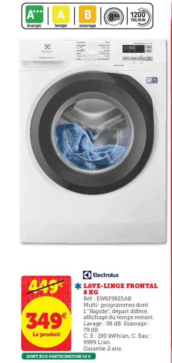 lave linge frontal 8 kg electrolux