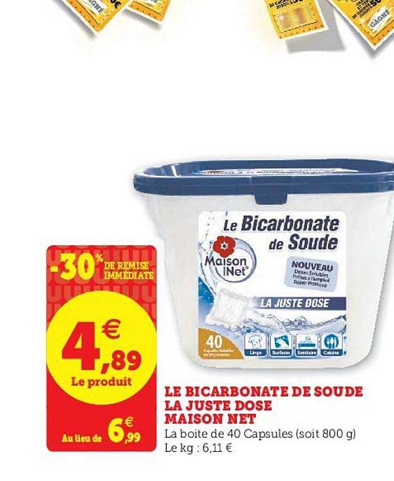 le bicarbonate de soude la juste dose maison net -30% remise immédiate